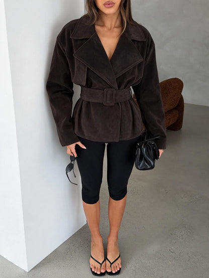Nevlyn | Belted Lapel Raglan Jacket