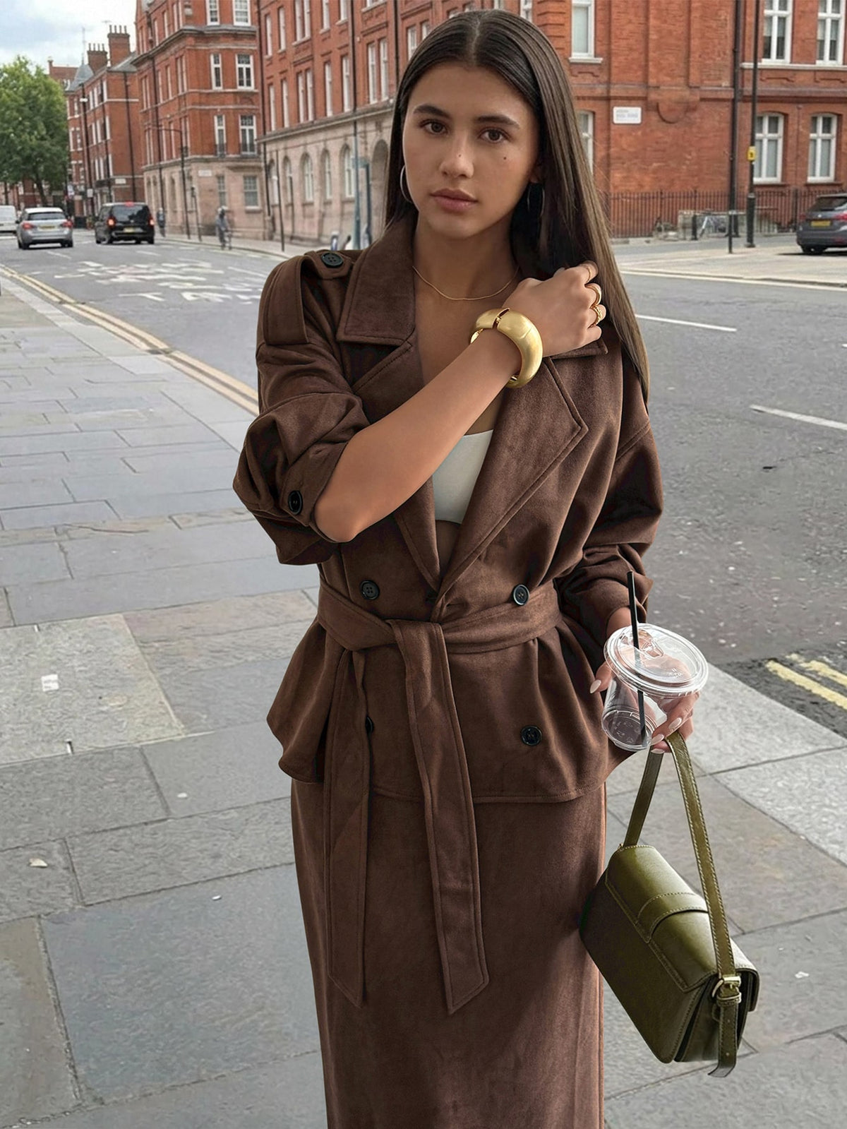 Emis | Vintage Double-Breasted Blazer & Skirt Set
