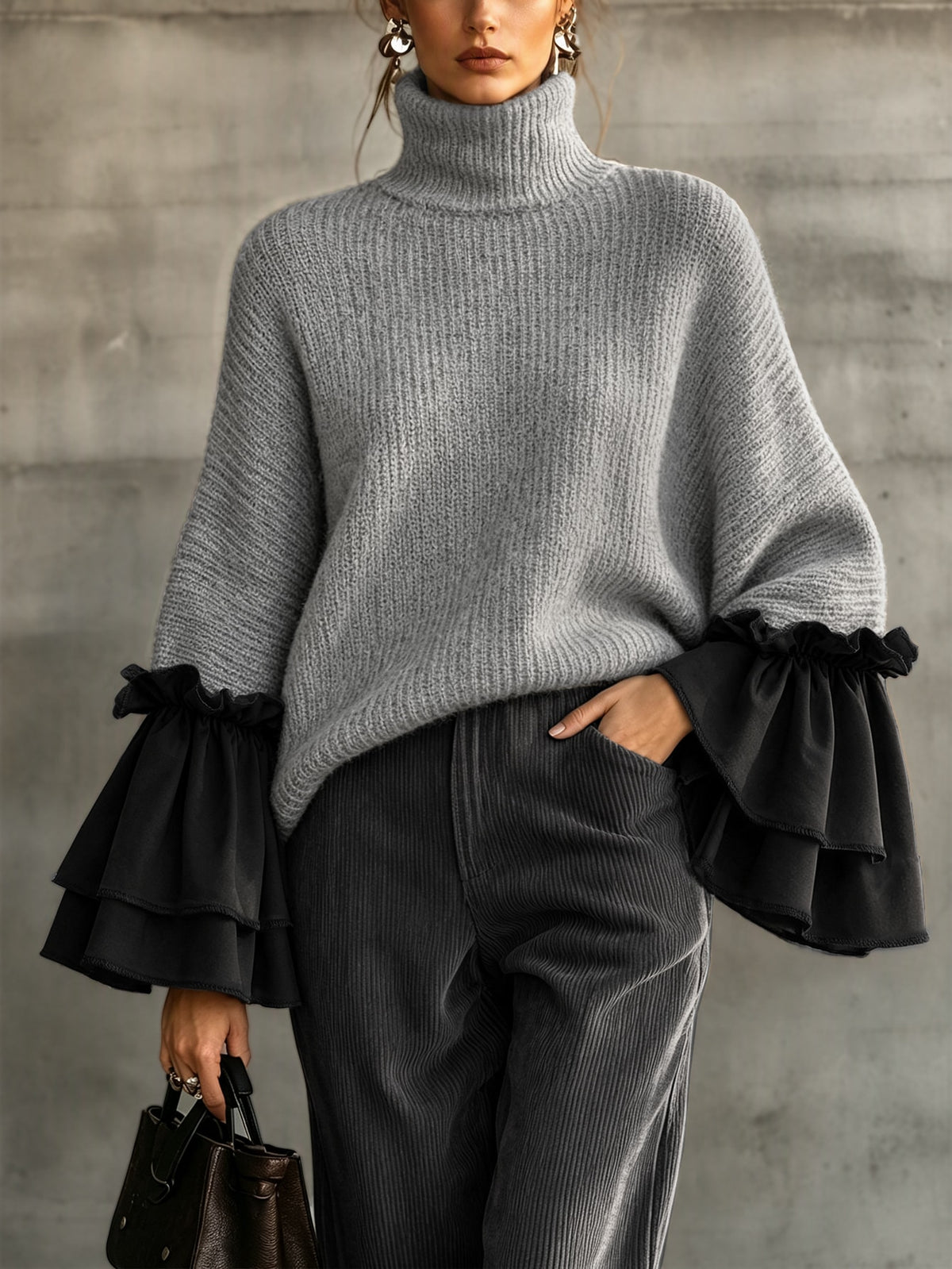 Svis | Ribbed High-Neck Pullover Sweater