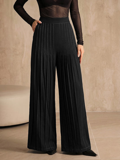 Merlia | Pleated Wide-Leg Casual Pants