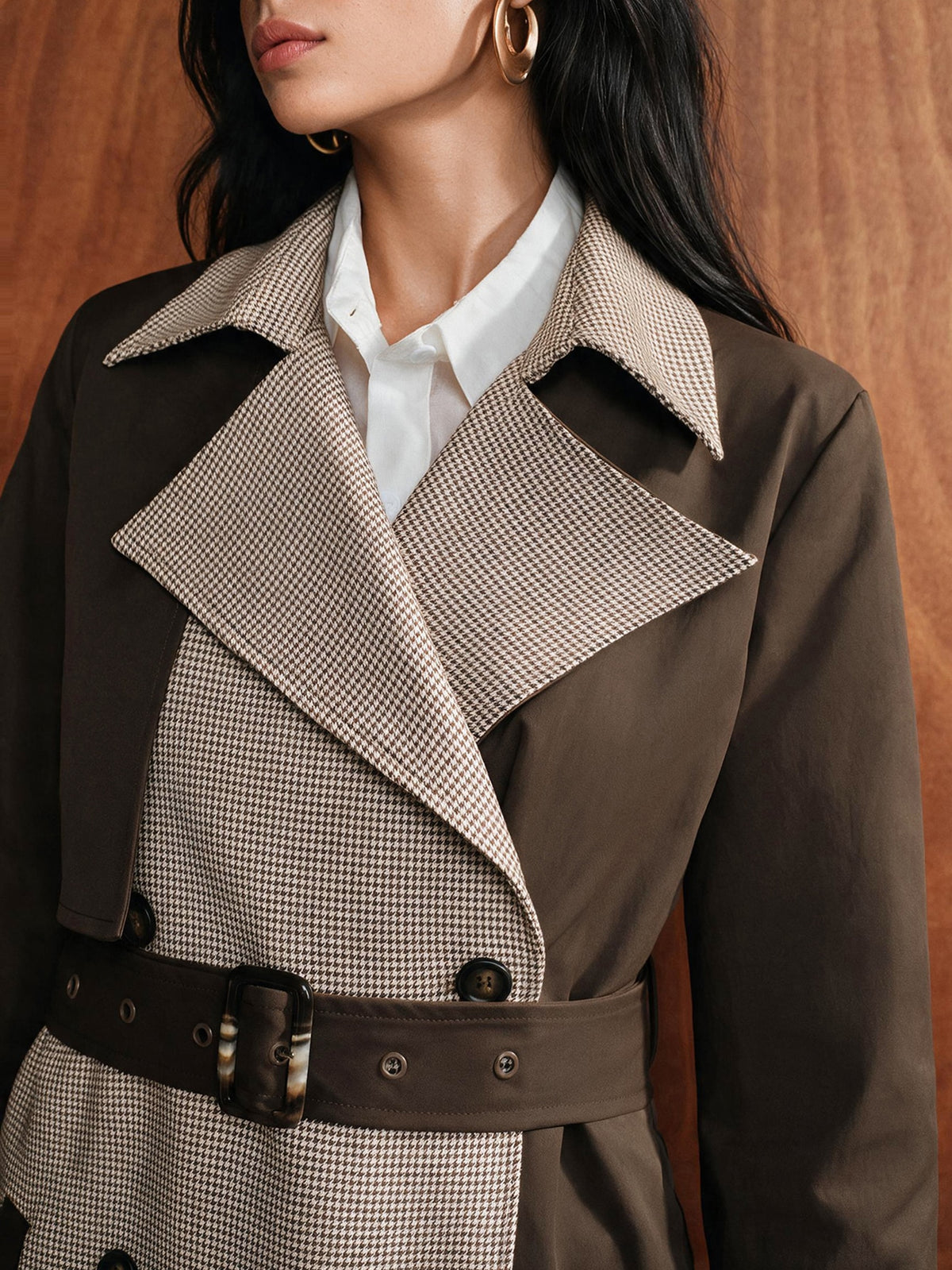 Tova | Houndstooth Trench Coat