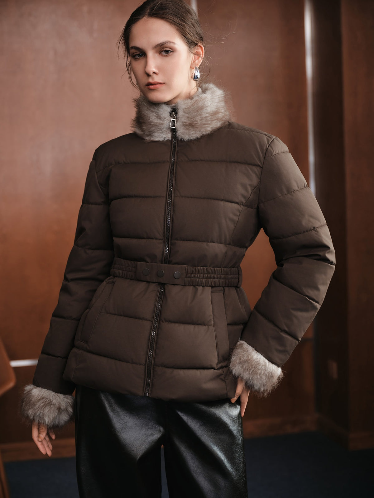 Bijea | Tie Dye Belted Winter Coat