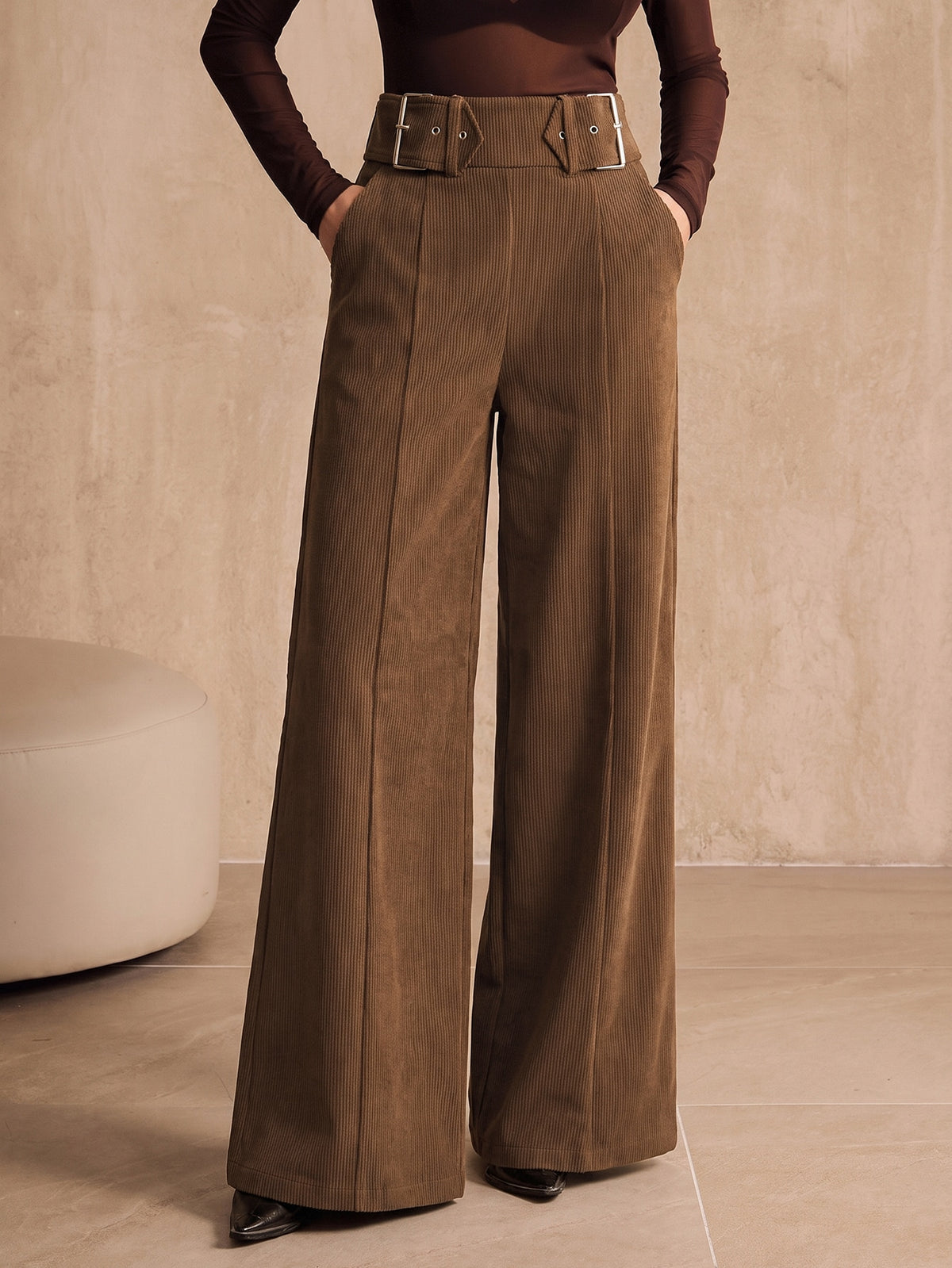 Anka | High-Waist Corduroy Wide-Leg Pants