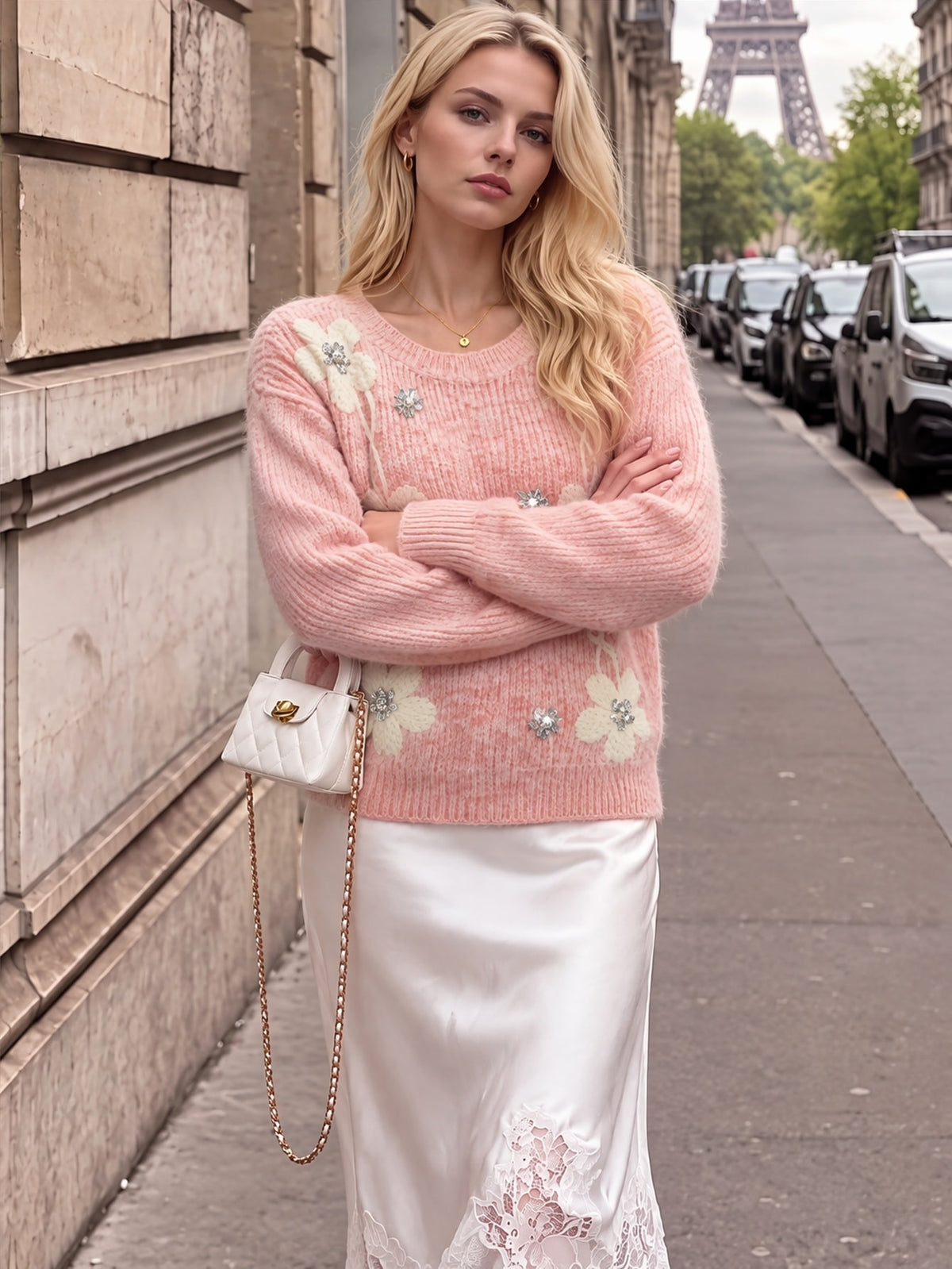 Evina | Sequin Mohair Knit Pullover
