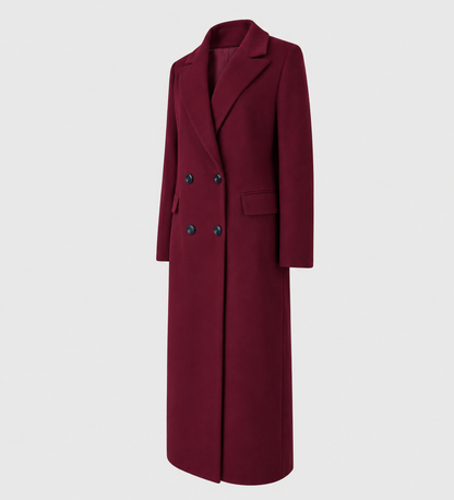 Mari | Women's Longline Winter Trench Coat with Pockets and Adjustable Belt