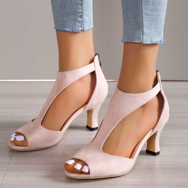 Elegant Open Toe Heels for Women, Orthopedic Support Cushioned Arch Stable Heel, for Work, Events & Special Occasions