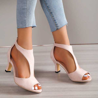 Elegant Open Toe Heels for Women, Orthopedic Support Cushioned Arch Stable Heel, for Work, Events & Special Occasions