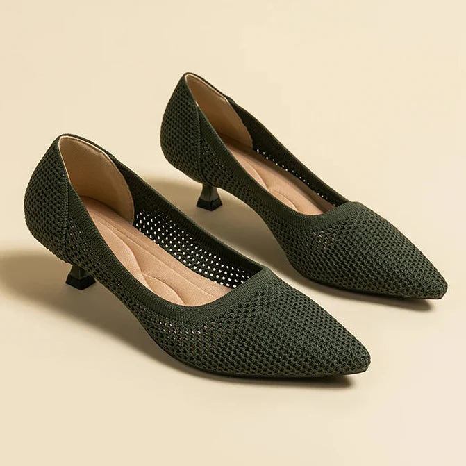Brontë Arabella | Knit Kitten Heel Pumps