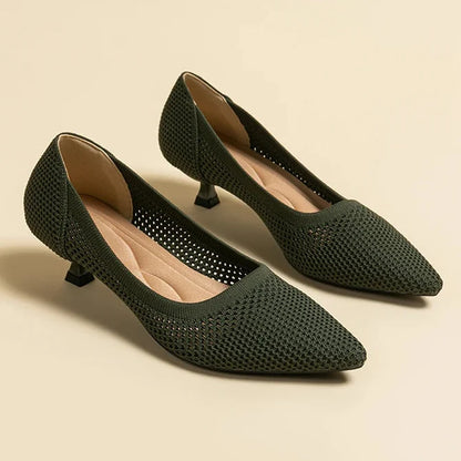 Brontë Arabella | Knit Kitten Heel Pumps