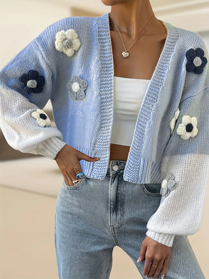 Almara | Floral Embroidery Knit Cardigan