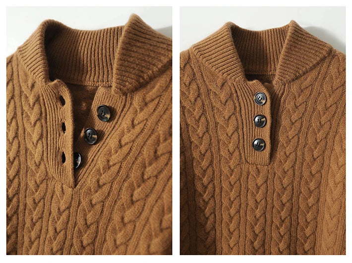 Ilse Blanche | Cable Knit Button-Up Sweater