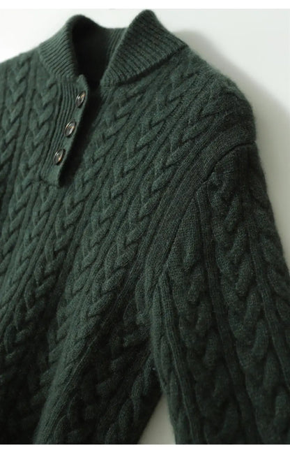Ilse Blanche | Cable Knit Button-Up Sweater