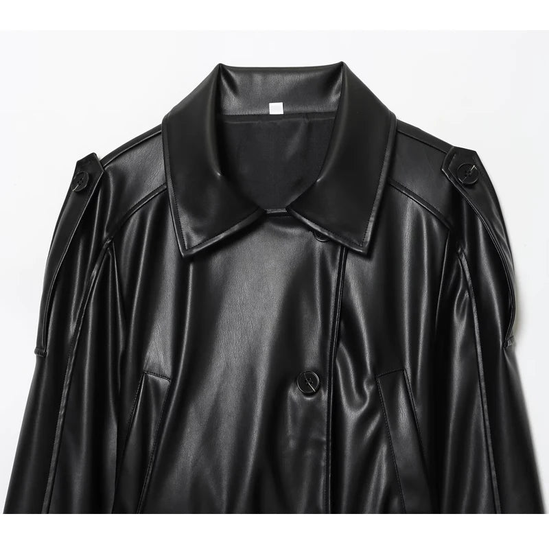 Ilsis | Cropped Faux Leather Moto Jacket