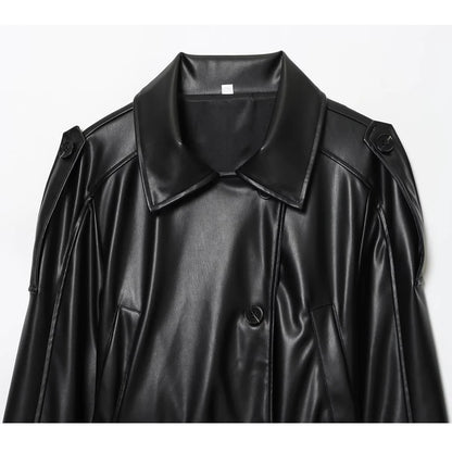 Ilsis | Cropped Faux Leather Moto Jacket
