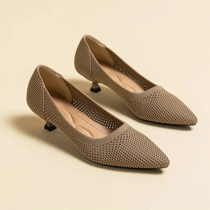 Brontë Arabella | Knit Kitten Heel Pumps