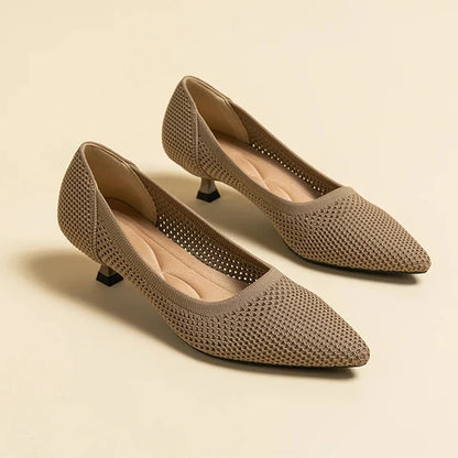 Brontë Arabella | Knit Kitten Heel Pumps