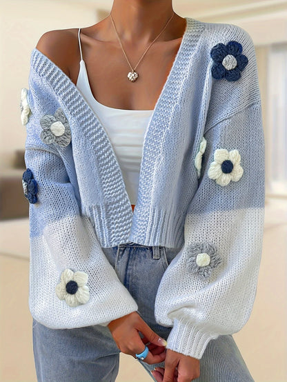Almara | Floral Embroidery Knit Cardigan