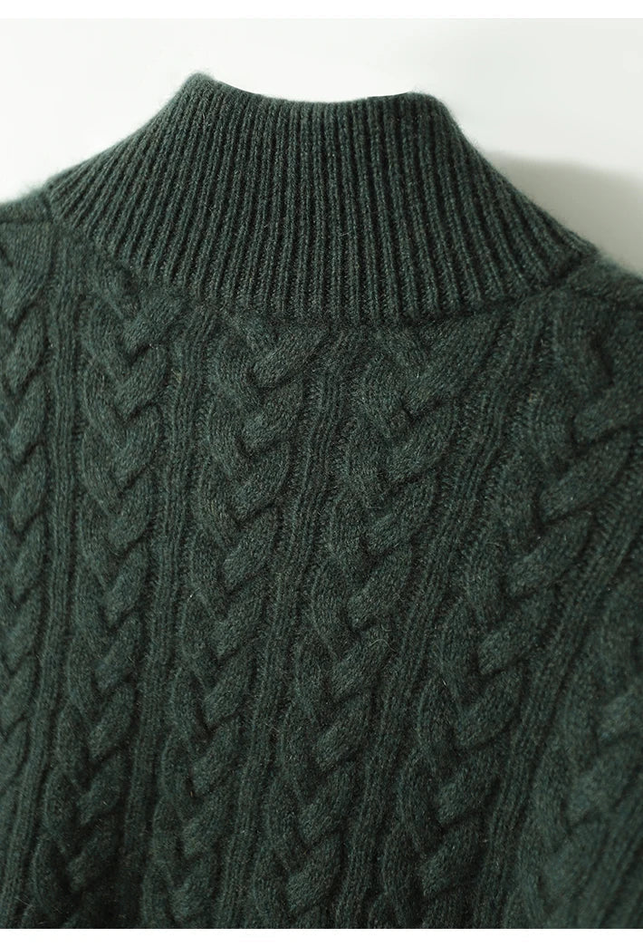 Ilse Blanche | Cable Knit Button-Up Sweater