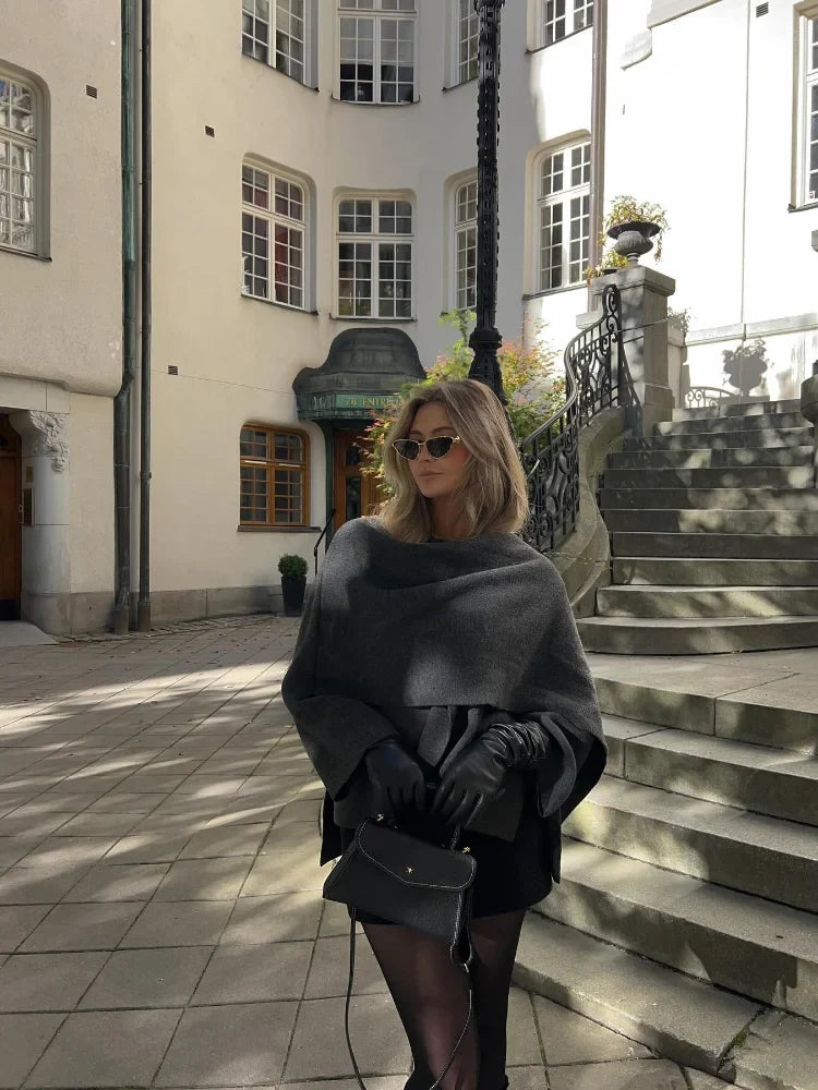 Hilde | Asymmetrical Cape Coat
