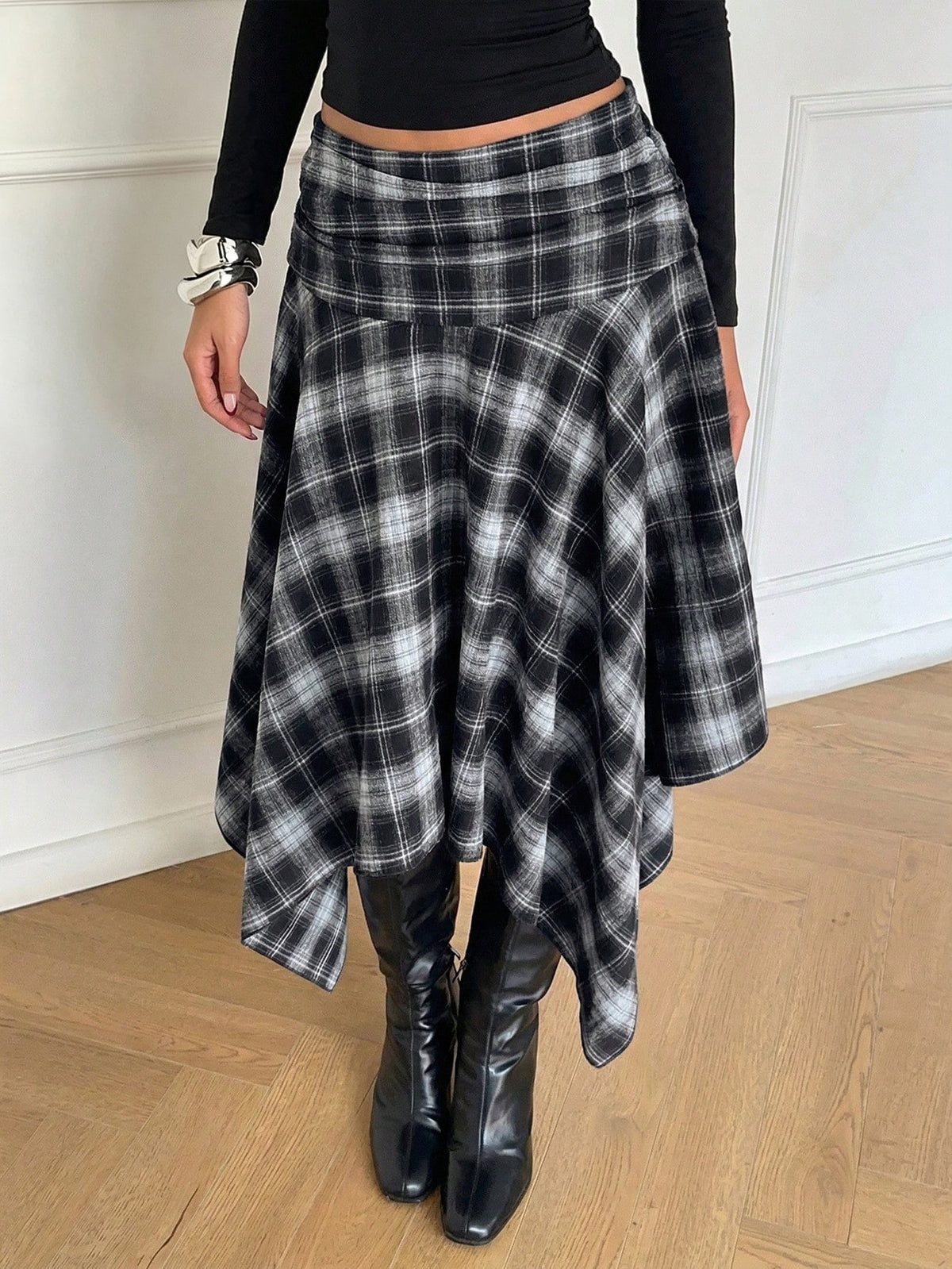 Noemia | Asymmetric Polka Dot Midi Skirt