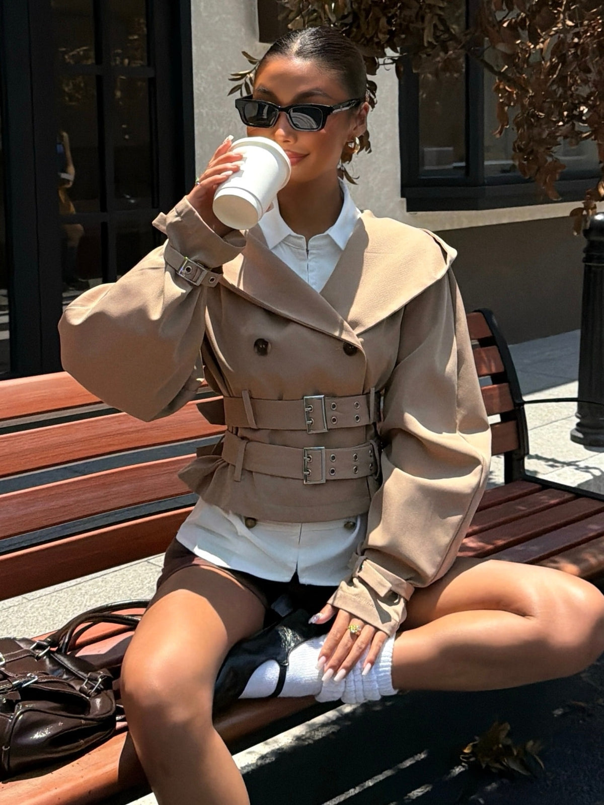 Hanya | Cropped Double-Breasted Trench