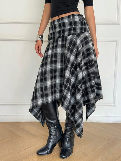 Noemia | Asymmetric Polka Dot Midi Skirt
