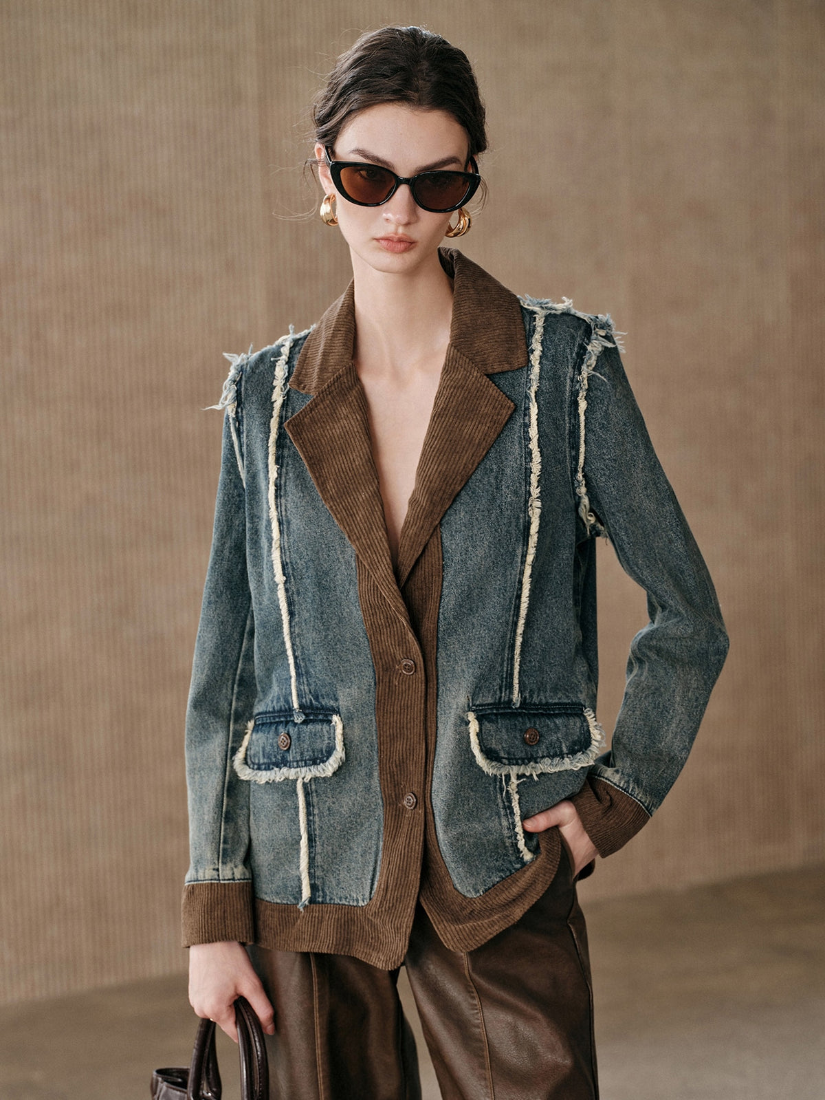 Inkya | Tie-Dye Denim Biker Jacket