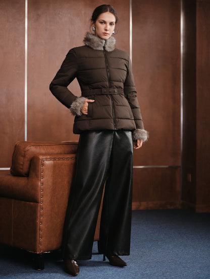 Bijea | Tie Dye Belted Winter Coat