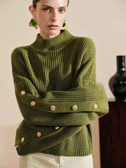 Tessis | Drop-Shoulder Button Sweater