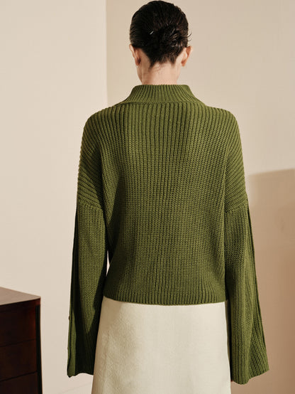 Tessis | Drop-Shoulder Button Sweater