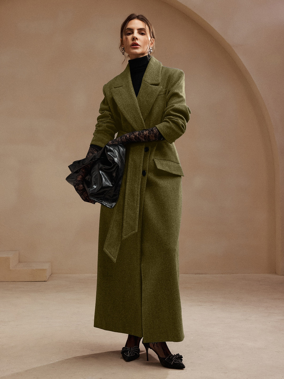 Aylia | Double-Breasted Belted Wool Coat