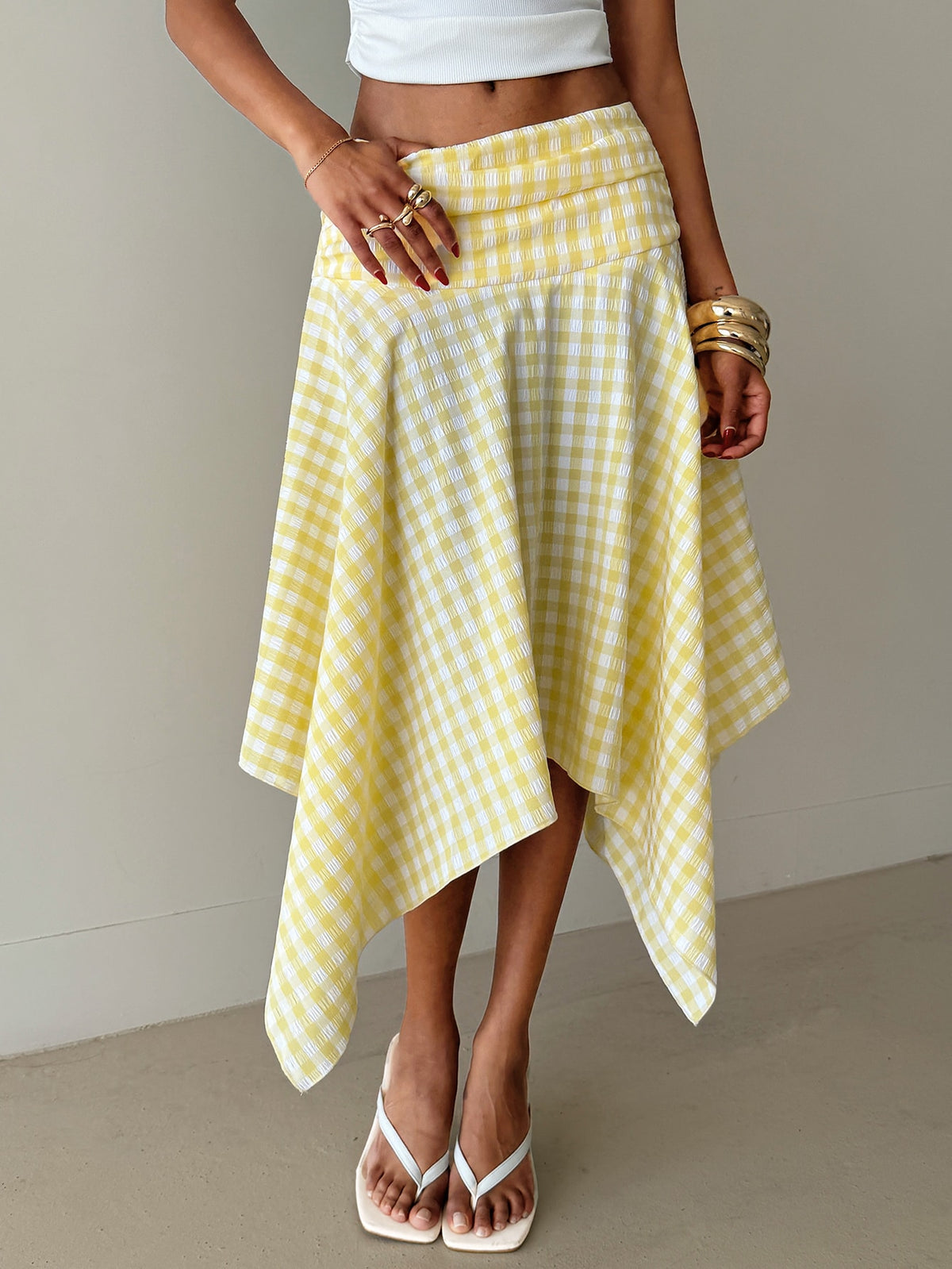 Noemia | Asymmetric Polka Dot Midi Skirt