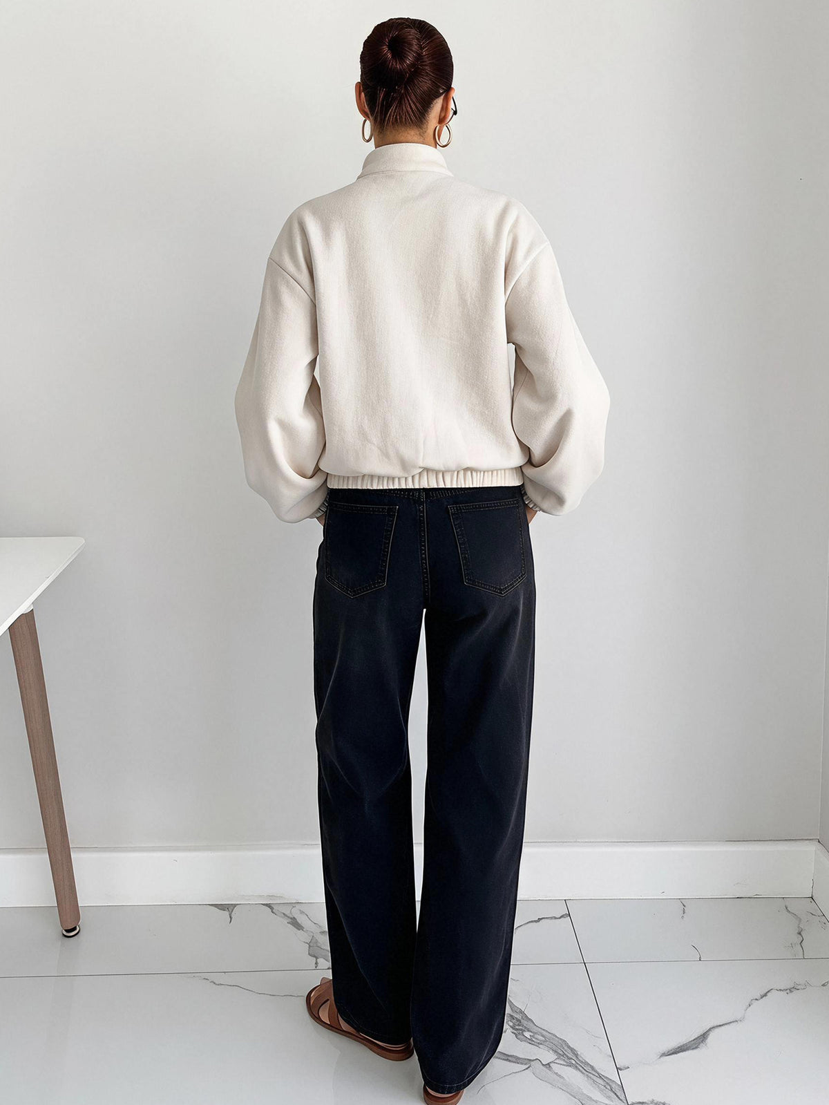 Romia | Oversized Cropped Faux Suede Jacket