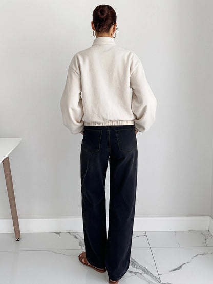 Romia | Oversized Cropped Faux Suede Jacket