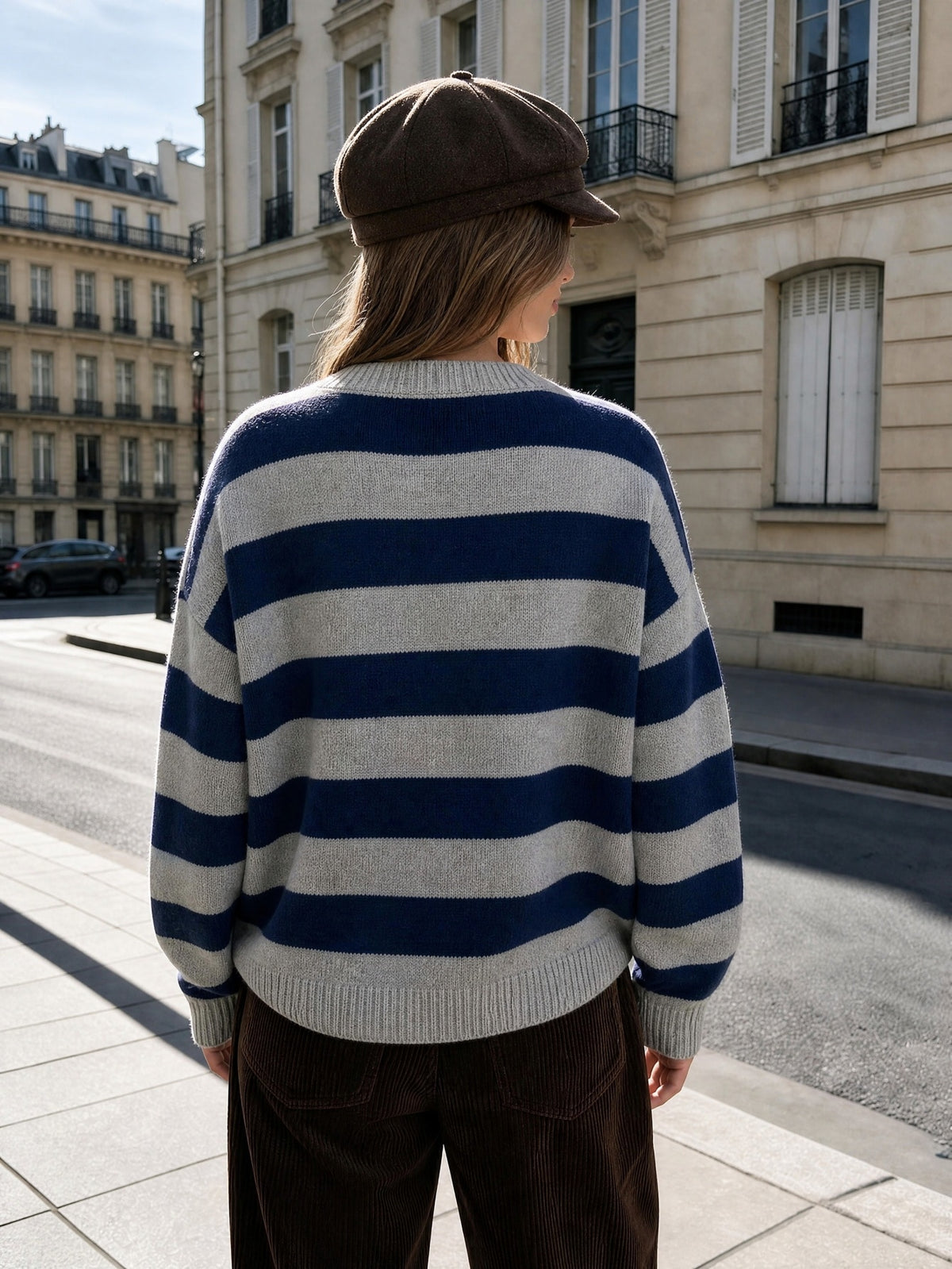 Minea | Striped Raglan Pullover Sweater