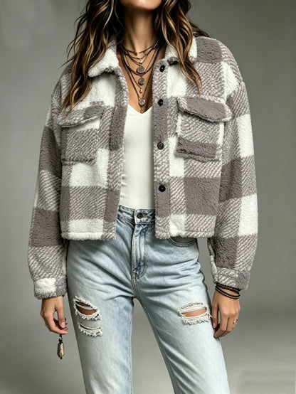 Sofina | Plaid Button Jacket