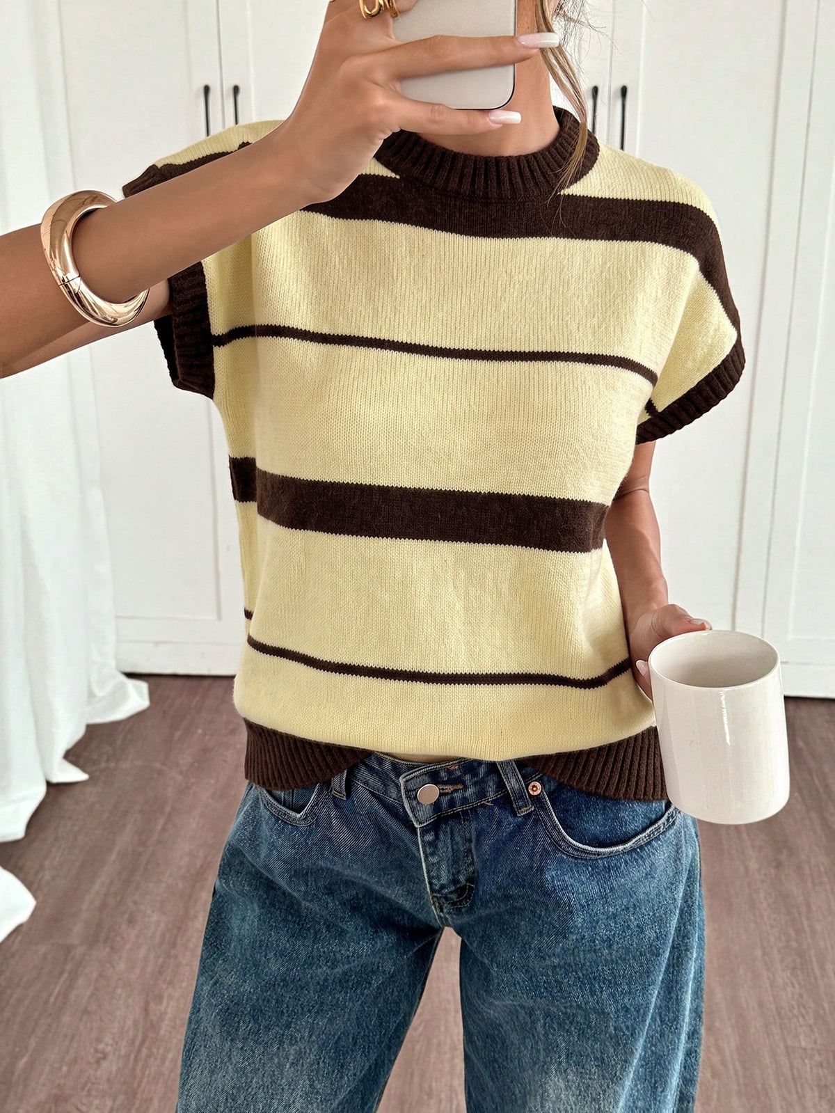 Avina | Tie Dye Cap Sleeve Knit Top