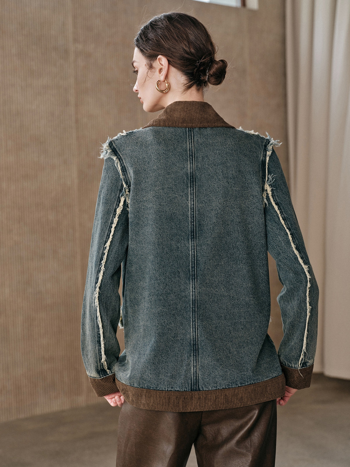 Inkya | Tie-Dye Denim Biker Jacket