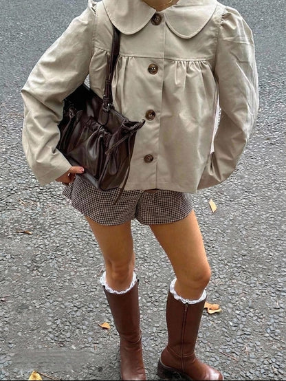 Noraha | Peter Pan Collar Trench Coat