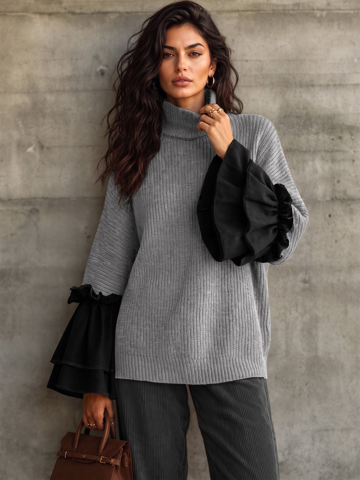 Svis | Ribbed High-Neck Pullover Sweater