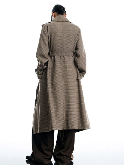 Ovette | Houndstooth Half Cape Overcoat
