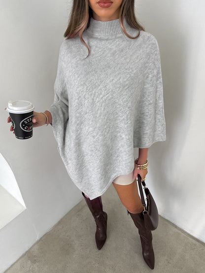 Blaira | Oversized High-Neck Poncho Sweater