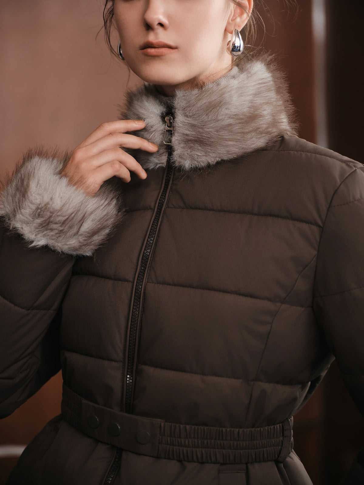 Bijea | Tie Dye Belted Winter Coat