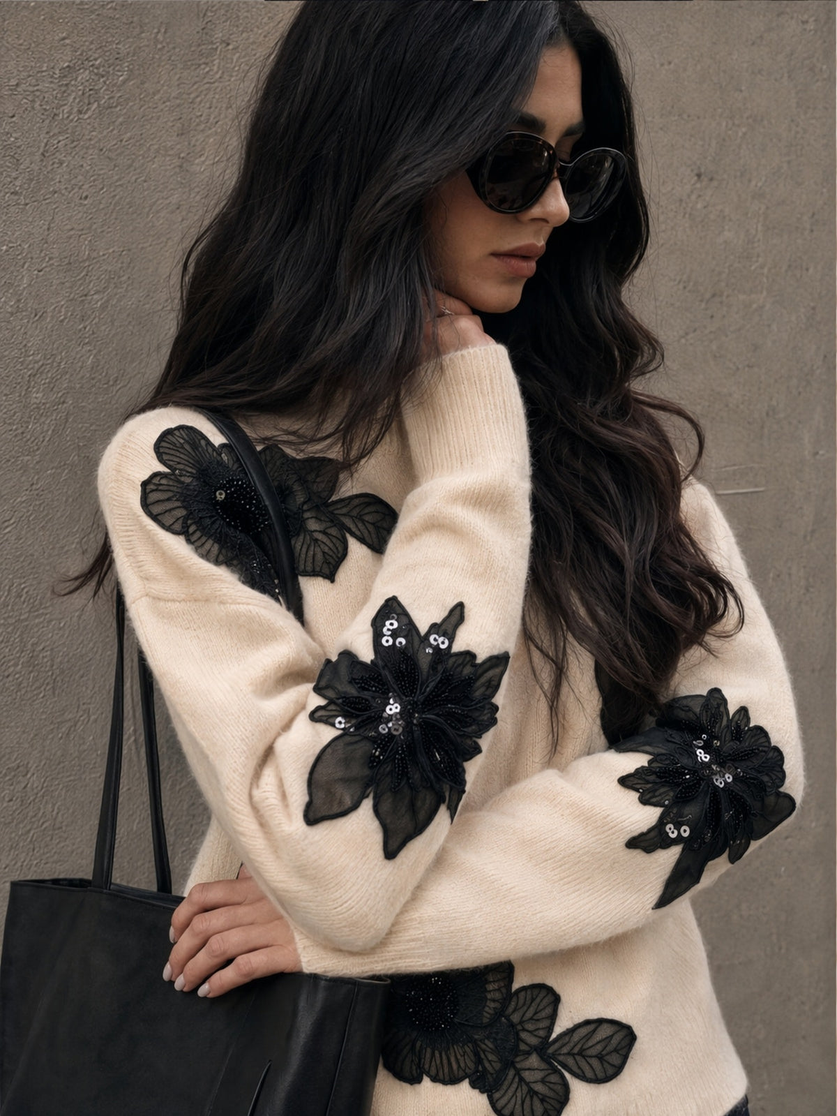 Nyxea | Drop-Shoulder Knit Sweater