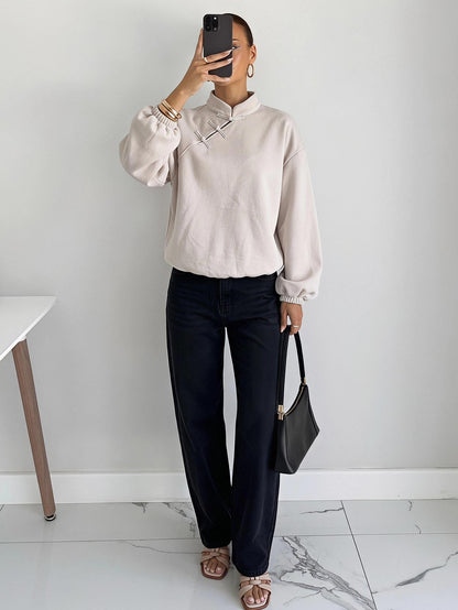 Romia | Oversized Cropped Faux Suede Jacket