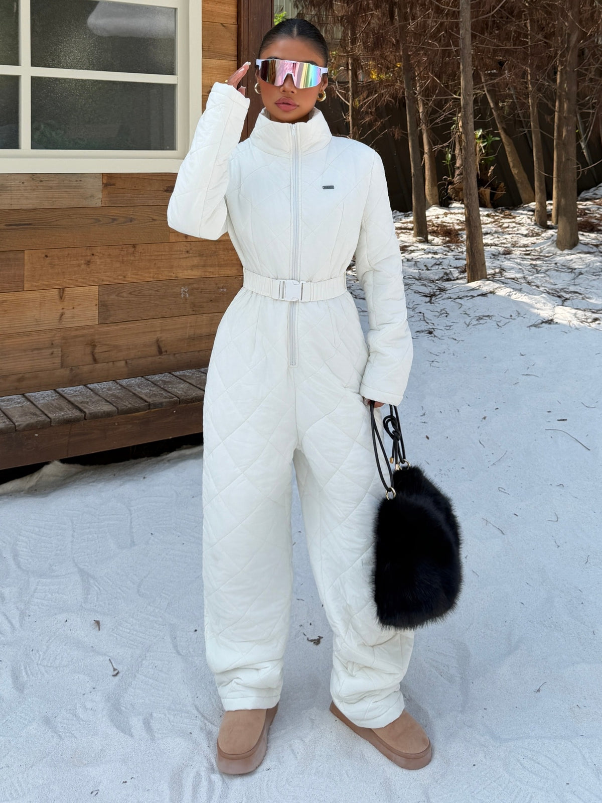 Halia | Fuzzy Hooded Jumpsuit