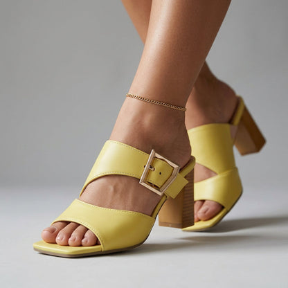Marguerite | Buckle Crossover Slide Heels