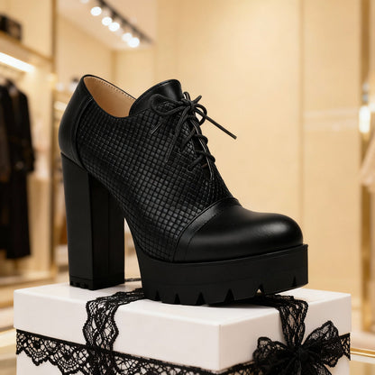 Blanche | Lace-Up Block Heel