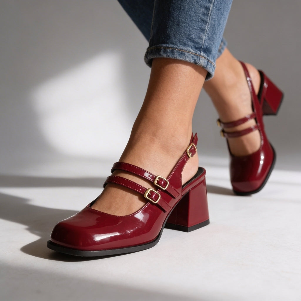 Petronella | Patent Slingback Loafers