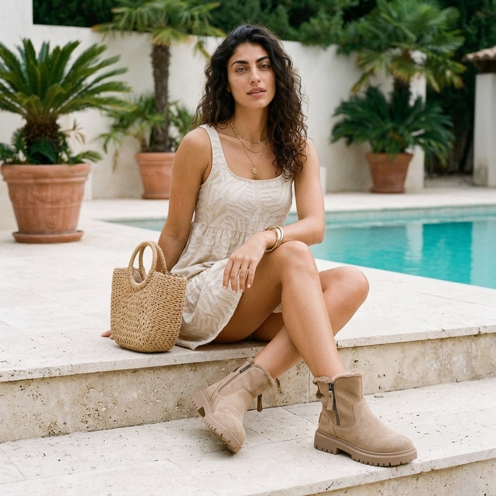Toril | Leather Ankle Boots with Side Zip